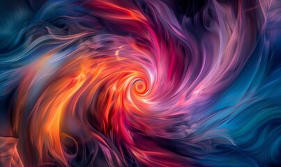 Wall Mural - Bright abstract swirl in neon colors