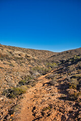 Wall Mural - Walking track through the arid outback landscape of the Mandu Mandu Gorge in Cape Range National Park, Western Australia. 
