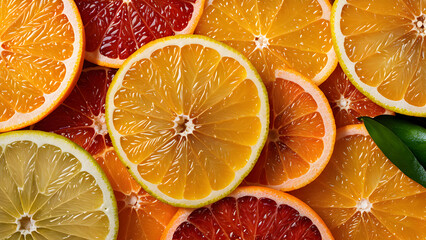 Variety of citrus fruit including lemons, lines, grapefruits and oranges.