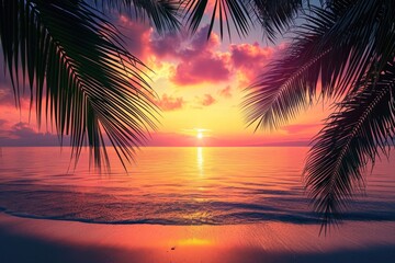 Sticker - Shore on empty tropical beach sunset backgrounds outdoors.