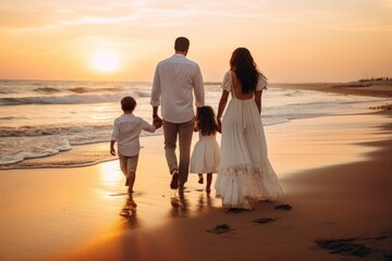 Poster - Family outdoors nature beach.