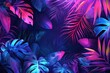 © Bijac - retrostyle neon tropical background vibrant colors abstract illustration