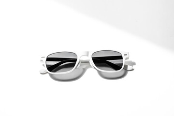 Wall Mural - White Sunglasses on White Background