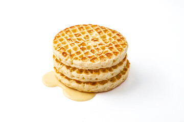 Canvas Print - Stack of Waffles with Syrup Drizzle