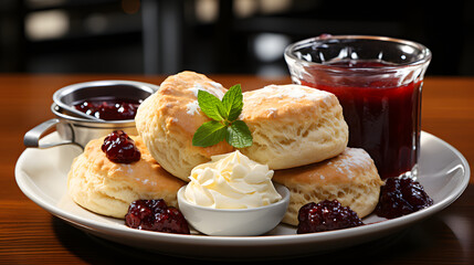 Wall Mural - scone bread food photography background poster 