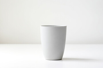 Poster - White Ceramic Mug on White Background