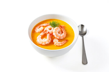 Poster - Delicious Creamy Seafood Soup with Shrimps