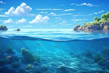 Wall Mural - Sea underwater outdoors nature.