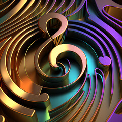 Wall Mural - abstract background with clef, modern multicolor music background with abstract structure