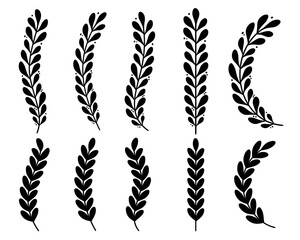 Sticker - Beautiful collection of vector decorative branches and laurels