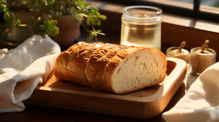Wall Mural - loaf bread food photography background poster 