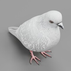 Sticker - Realistic 3D Render of White Pigeon