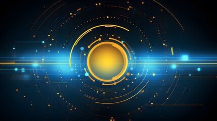 
yellow and blue Abstract technology background circles digital hi-tech technology design background. concept innovation. vector illustration