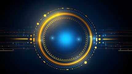 
yellow and blue Abstract technology background circles digital hi-tech technology design background. concept innovation. vector illustration