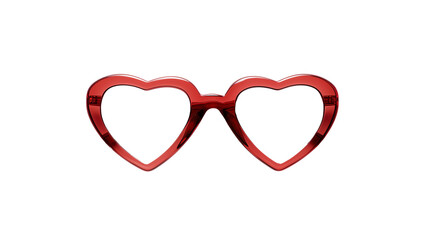 Wall Mural - heart shaped eyeglasses cutout. red sunglasses in heart shape