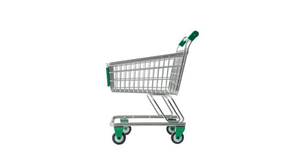 Wall Mural - shopping cart side view cutout. isolated shopping cart on transparent background