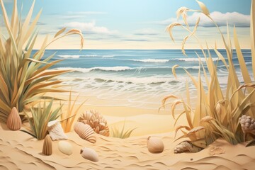 Wall Mural - Ocean nature outdoors beach.