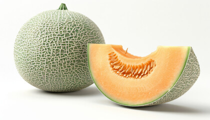 Wall Mural - Cantaloupe Melon, Whole and Sliced