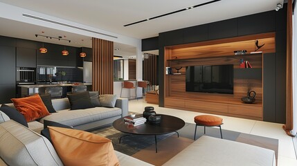 Sticker - Modern Living Room Interior Design