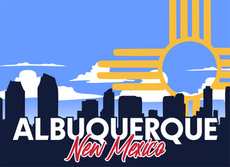 Canvas Print - albuquerque new mexico with city and sky views