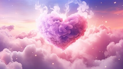 Wall Mural - Colorful cloud hearts 