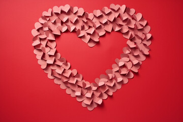 Red paper hearts frame stop motion for valentine