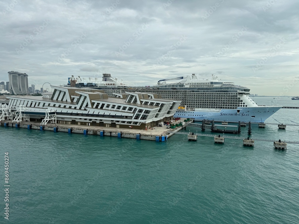 Spectrum of the Seas from Royal Caribbean docked in Singapore at Marina