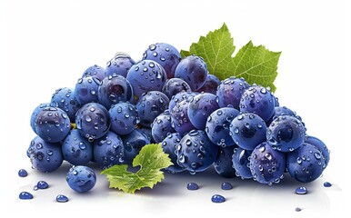 Wall Mural - A bunch of fresh blue grapes 