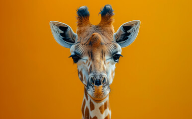 Wall Mural - A giraffe with its head turned to the side and its eyes closed