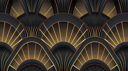 Wall Mural - art deco seamless, geometric design with a subtle gradient in the background