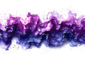 Wall Mural - Purple watercolor blend gradient on transparent background.