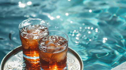 Iced tea on the water wallpaper background