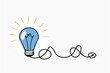 © Donald - Bright Idea Concept with Blue Light Bulb and Blank Copy Space