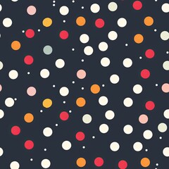 Wall Mural - a classic polka dot pattern with evenly spaced dots in varying sizes and colors, creating a timeless