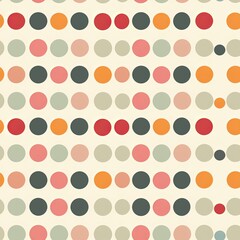 Wall Mural - a classic polka dot pattern with evenly spaced dots in varying sizes and colors, creating a timeless