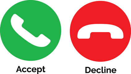 Call buttons accept and decline vector 