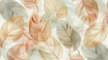 Wall Mural - Delicate leaves adorning the canvas