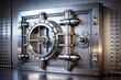 © iconworld - A solid steel vault for banking and storage, Metallic safe door