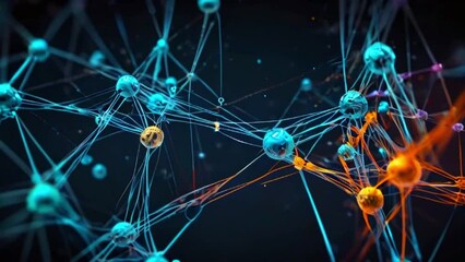 This is an illustration of a neural network. It shows interconnected nodes and pathways that resemble the structure of a brain.