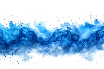 Wall Mural - Light blue watercolor splatter with soft edges on transparent background.