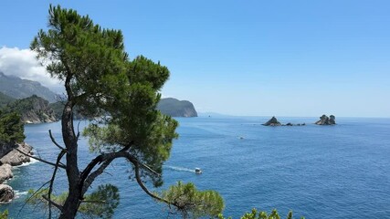 Sticker - Scenic coast of Adriatic sea at summer in Montenegro.