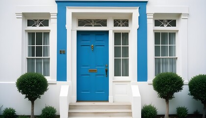 Blue front door background