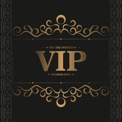 Poster - luxury dark vip card in ornament texture