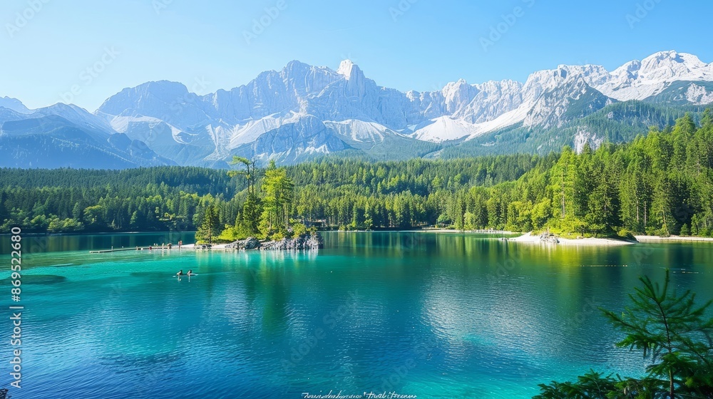 Serene and breathtaking, Lake Eibsee nestles amidst the majestic ...