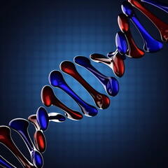 DNA model on blue background