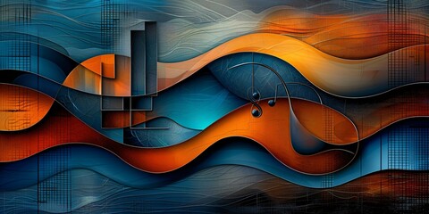 Wall Mural - modern abstract multicolor music background