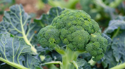 Wall Mural - Broccoli Garden: Delicious and Nutritious Cabbage in Vibrant Colors on Farm