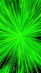 Wall Mural - cosmic energy being absorbed by one black hole on a black space background. motion. green glowing mo