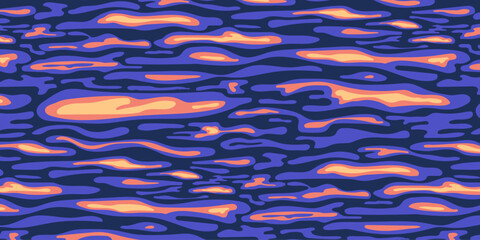 Leinwandbilder - Abstract background seamless pattern with colorful waves. Vector illustration 