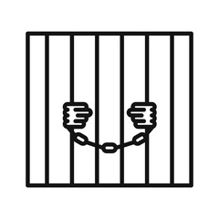 jail criminal prisioner icon Black line art vector